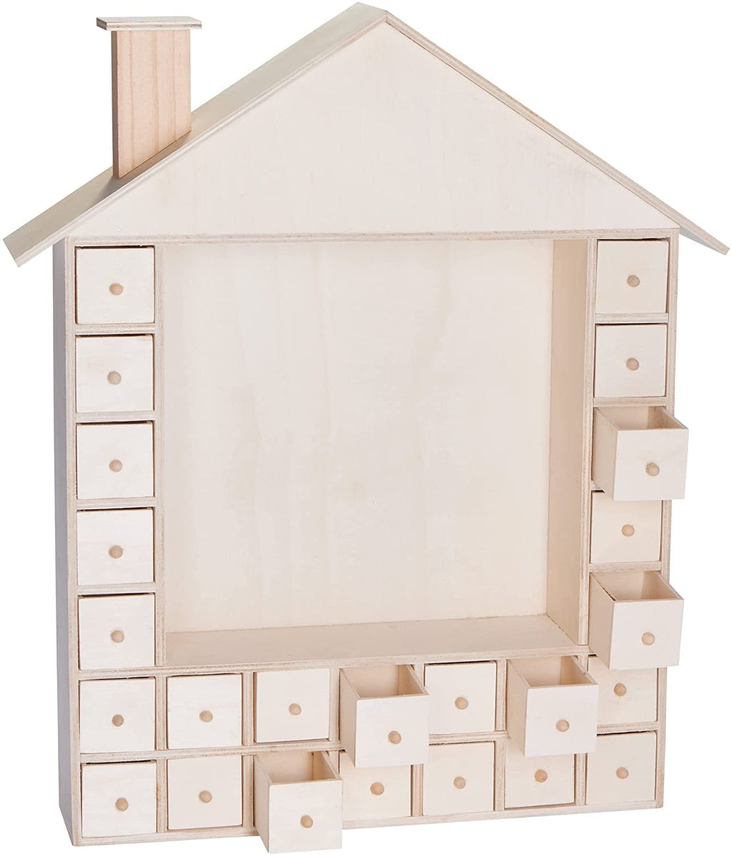 Brubaker Wooden Advent Calendar To Fill With 24 Drawers - Diy Unfinished Christmas Calendar For Painting, Crafting And Self-Desi