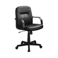 Benzara BM159038 Medium Back Office Leather Chair, Black