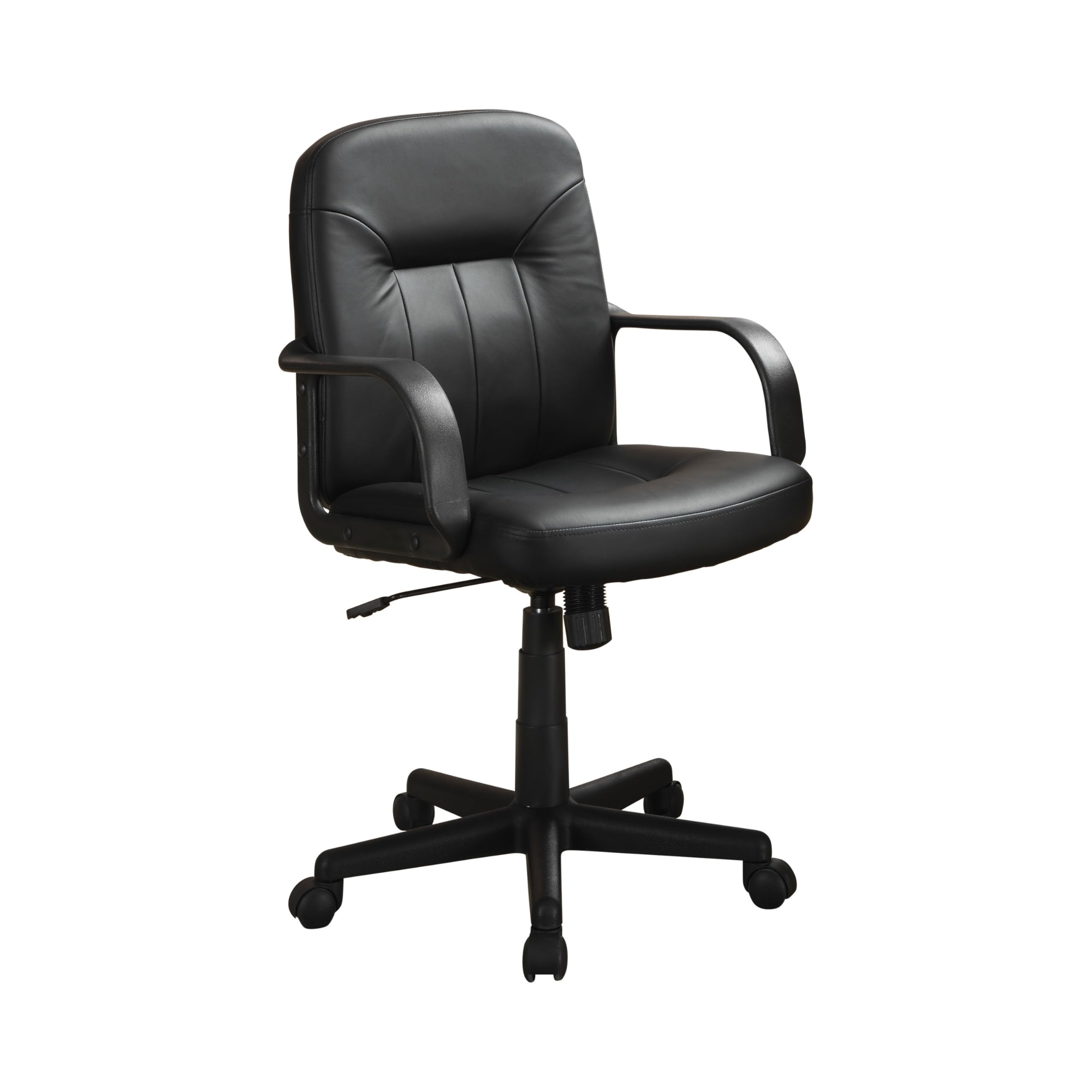 Benzara BM159038 Medium Back Office Leather Chair, Black