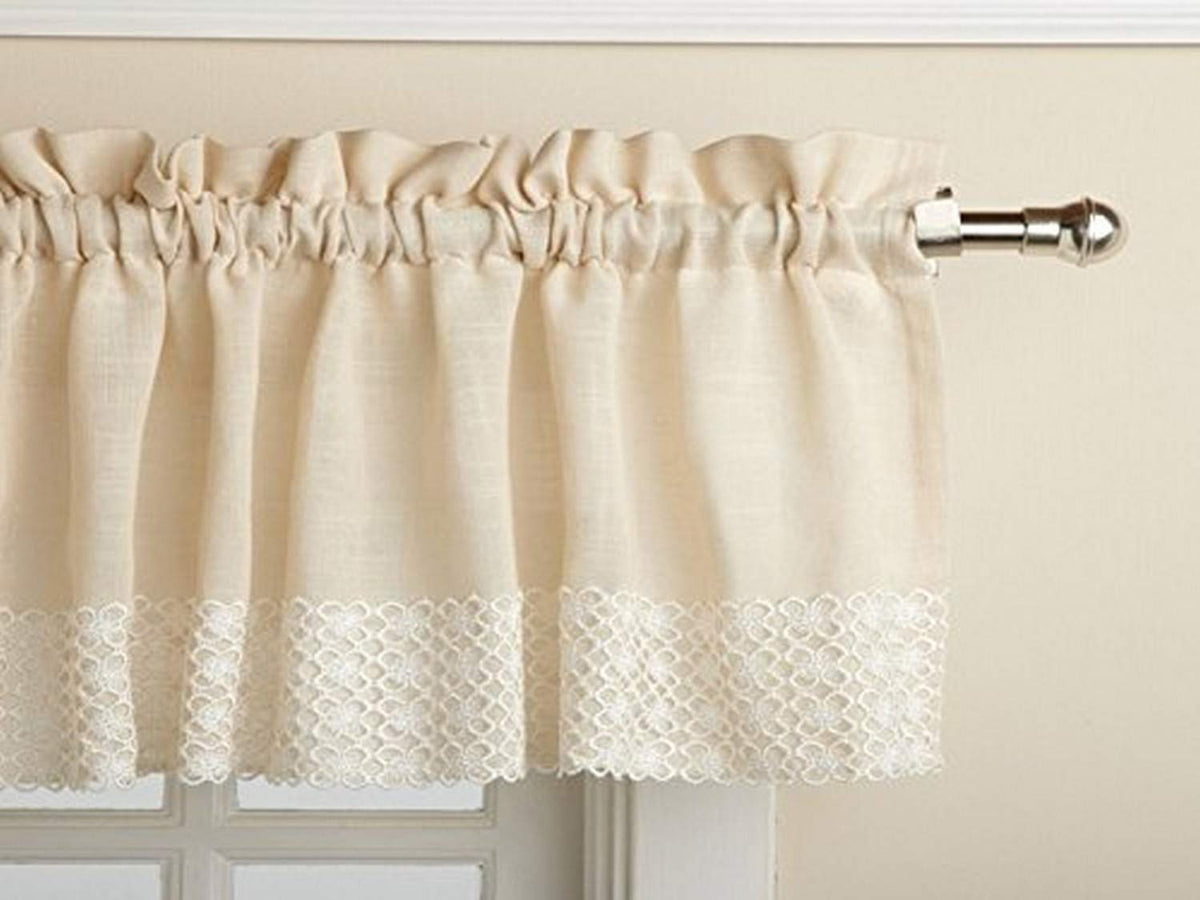 Sweet Home Collection Kitchen Curtain, Valance, Salem French Vanilla