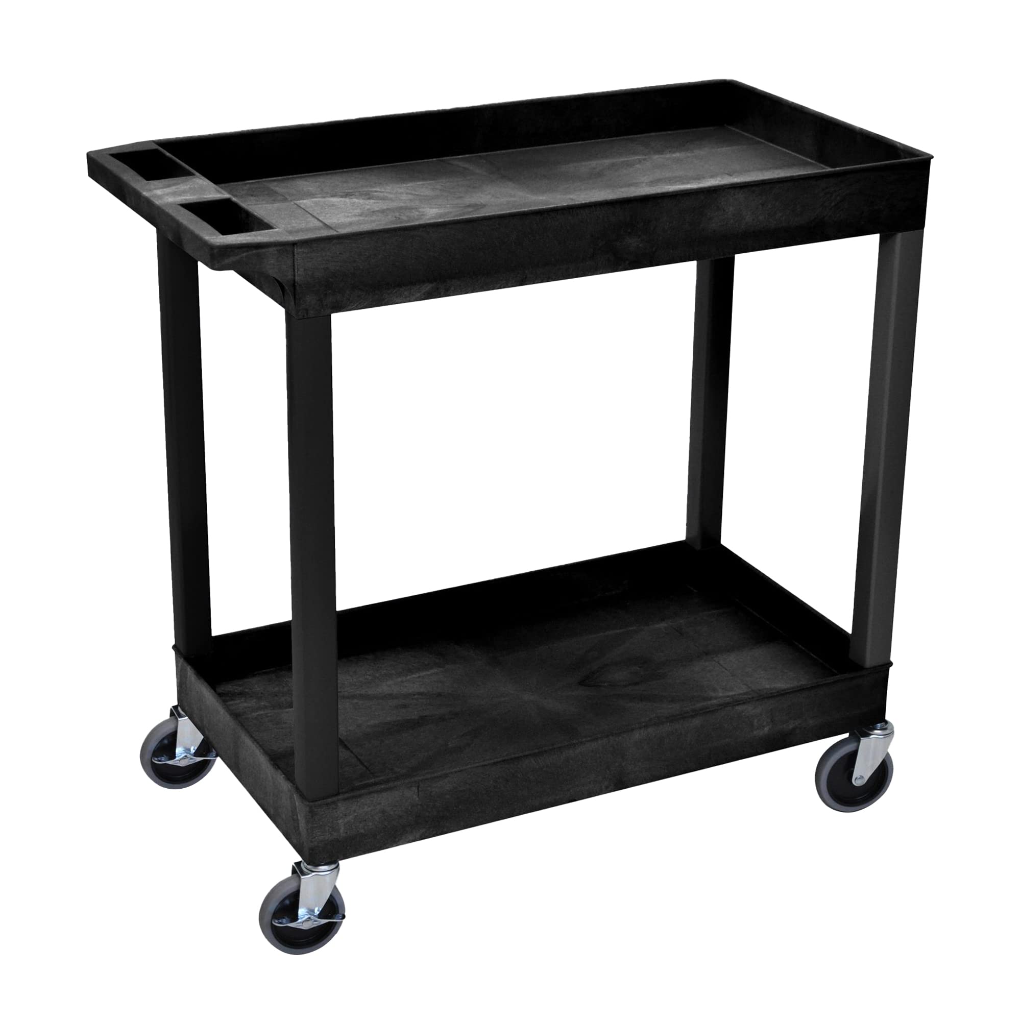 Luxor 32 x 18 Tub Storage Cart 2 Shelves - Black, (EC11-B)