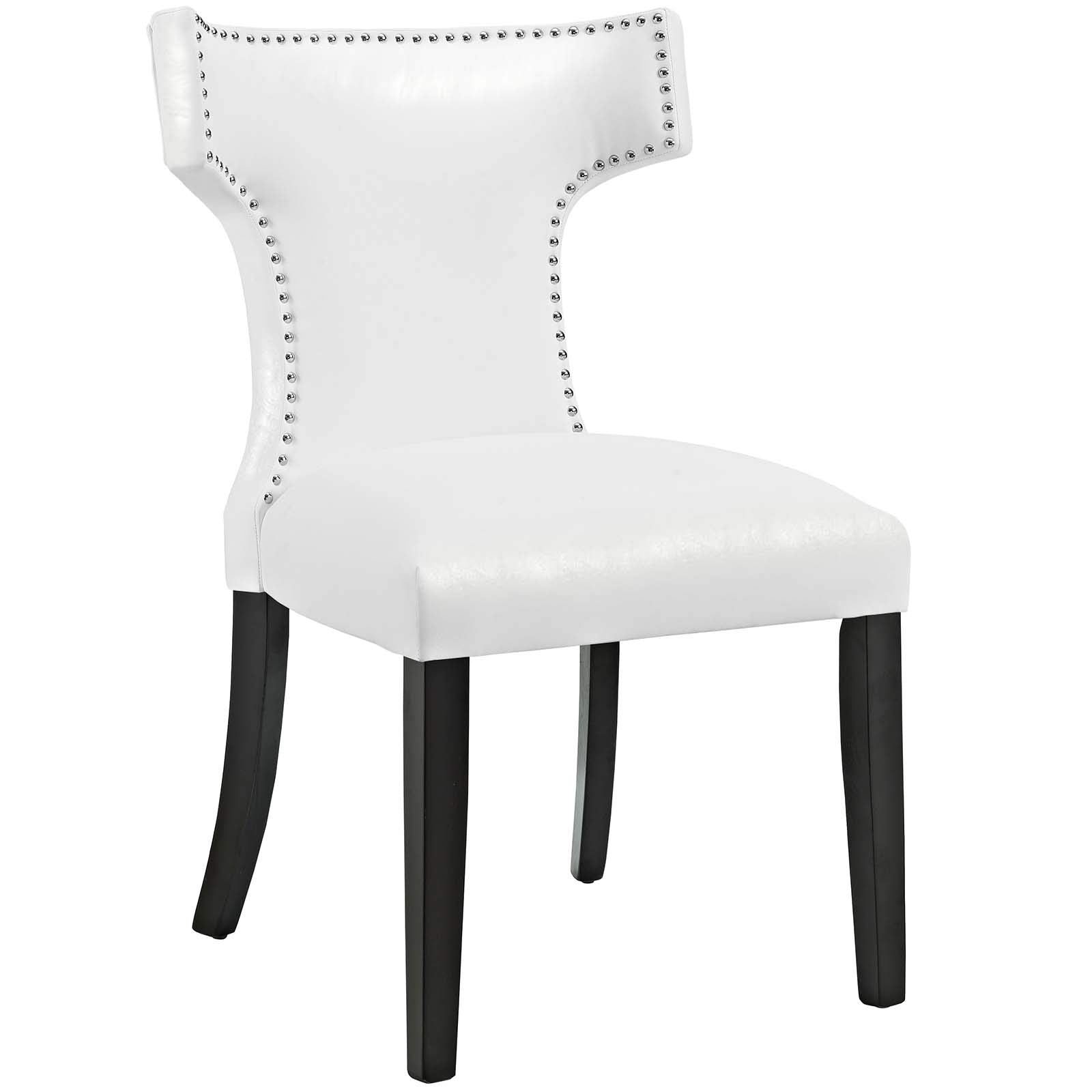Modway Curve Vinyl Set Of 2, Two Dining Chairs, White