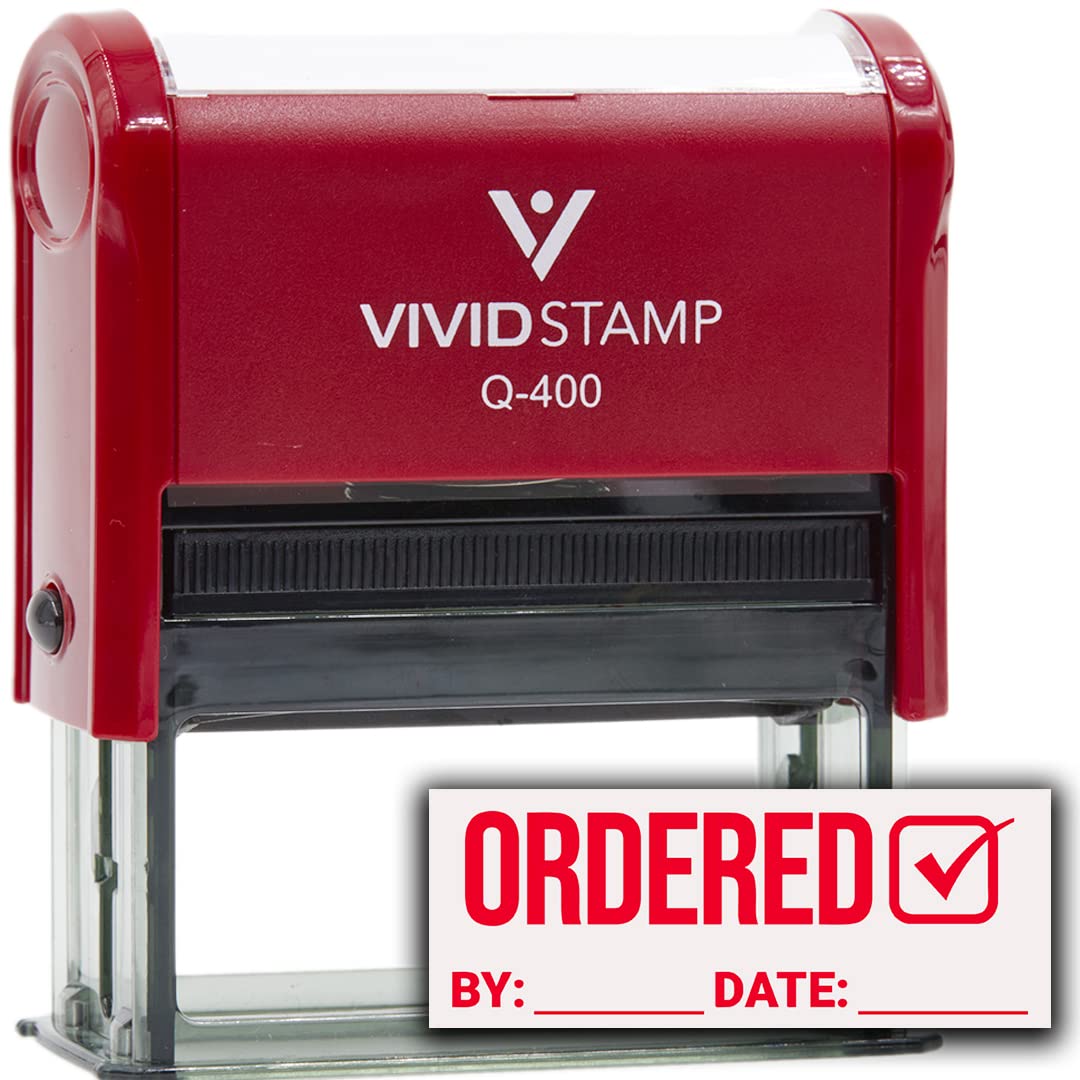Ordered By Date (Order Complete) Self Inking Rubber Stamp (Red Ink) - Q-400