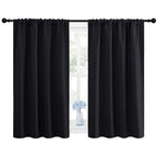 Nicetown Halloween Black Blackout Curtains And Drapes 48 Inches Long, Privacy Rv Draperies For Small Windows, Therml Insulated C