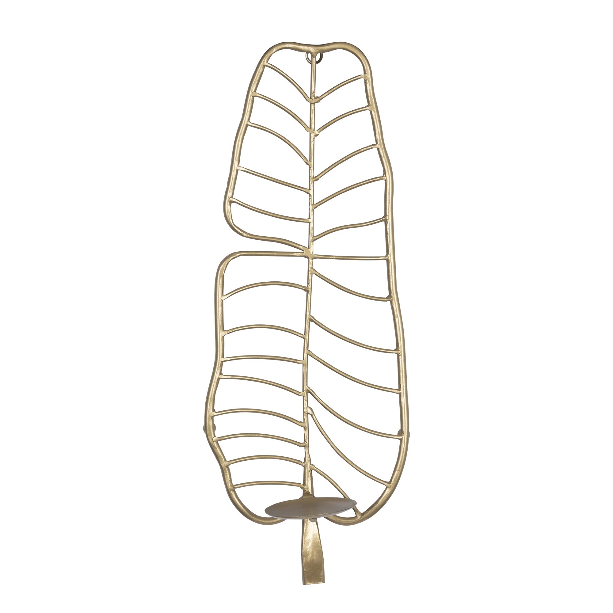 HomeRoots 100% Metal Tropical Gold Metal Leaf Wall Sconce