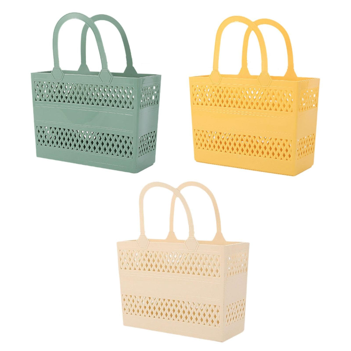 TRENDYNEST Shower Caddy Basket with Handles Portable Box for Camp College Dorm Bathroom Beige