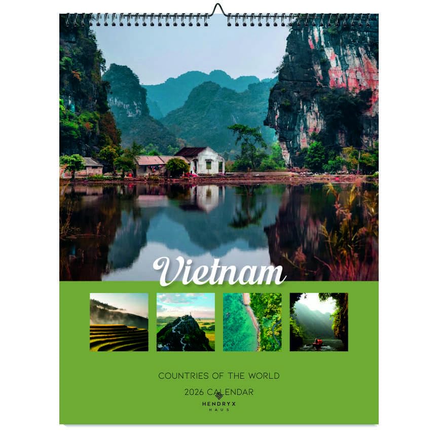 Vietnam 2026 Wall Calendar - Scenic Photography, 12-Month Planner, 14.5x18.25 Inches, January to December - Holiday Gift Idea