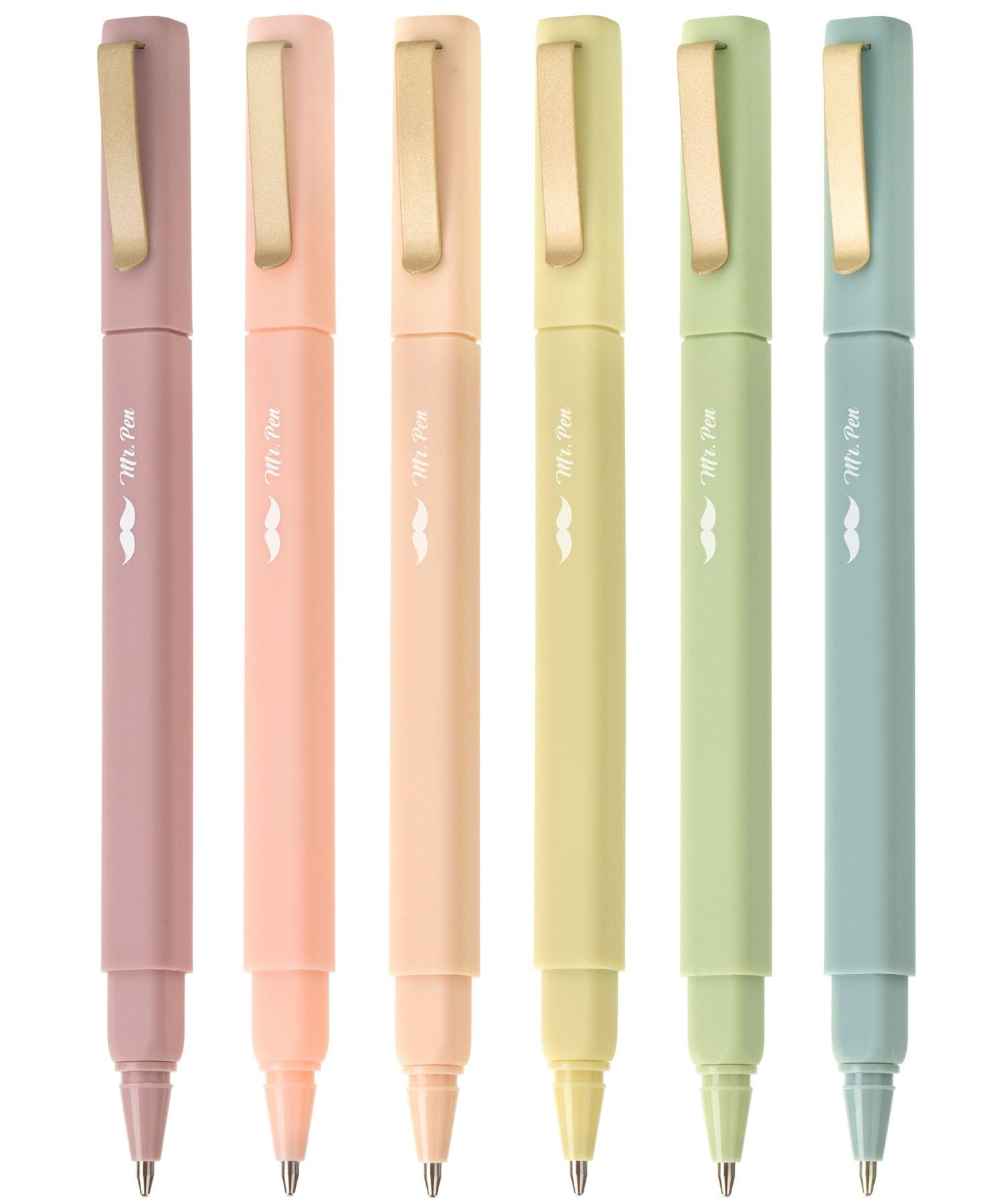Mr. Pen- Aesthetic Pens, 6 Pack, Black Ink, Fast Dry, No Smear Bible Pens Bleed Through, Fine Point Pen