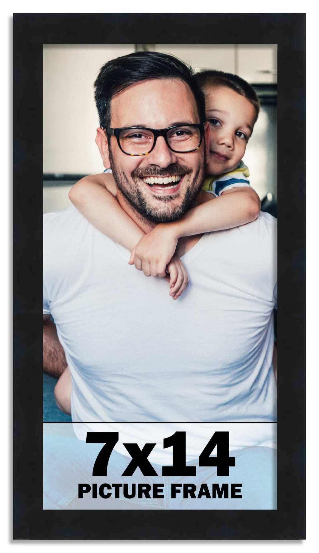 7x14 Frame Black Picture Frame - Complete Modern Photo Frame Includes UV Acrylic Shatter Guard Front, Acid Free Foam Backing Boa