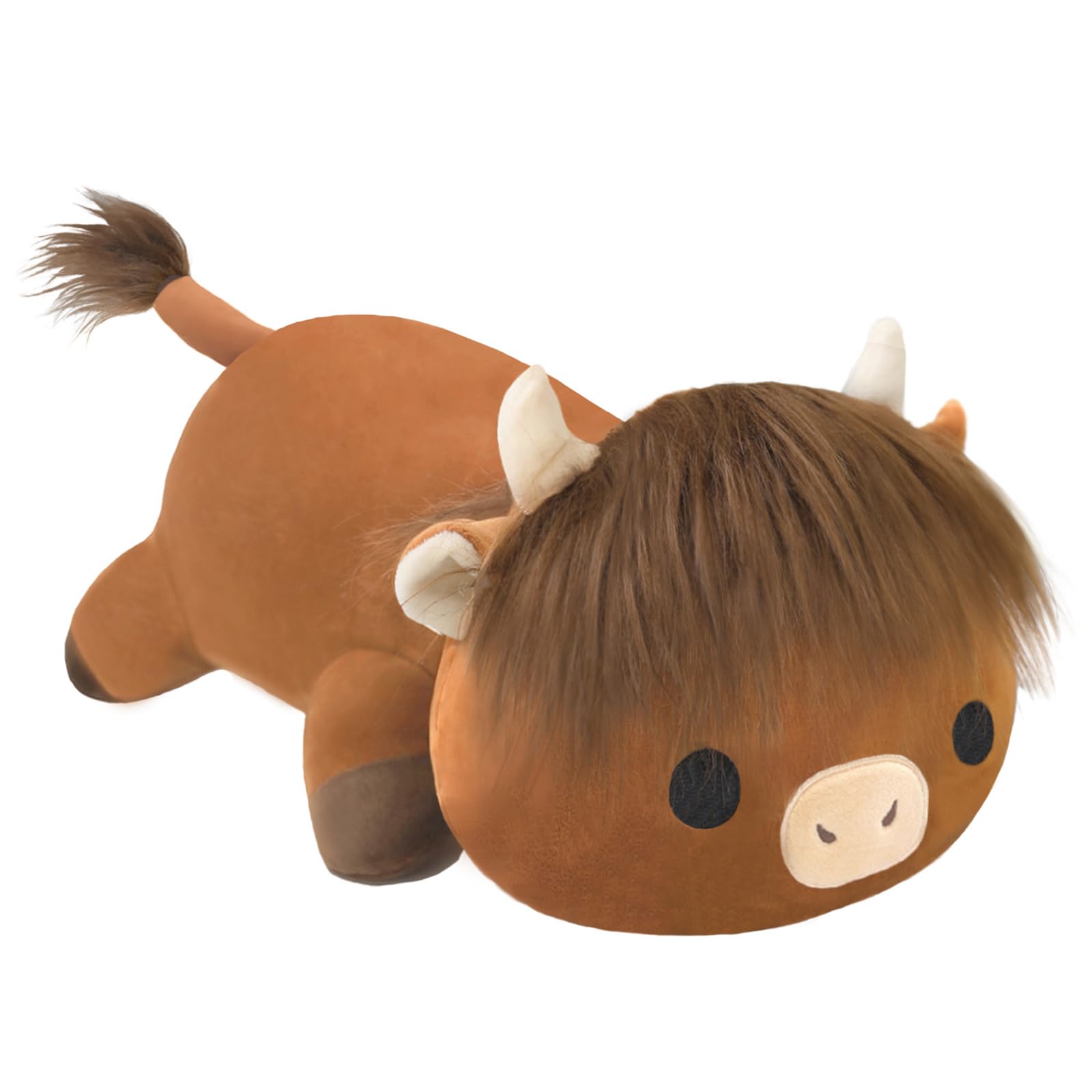 Sqeqe Weighted Highland Cow Plush, Weighted Highland Cow Stuffed Animal, Cute Cow Plushies Soft Pillow Toy Gift For Kids Adults