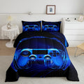 Feelyou Gamer Bedding Set Kids Video Game Gamepad Comforter Set For Boys Teens Gaming Headset Comforter Blue Game Controller Duv