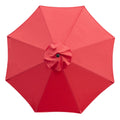 Sunnyglade 9Ft Patio Umbrella Replacement Canopy Market Umbrella Top Fit Outdoor Umbrella Canopy (Red)