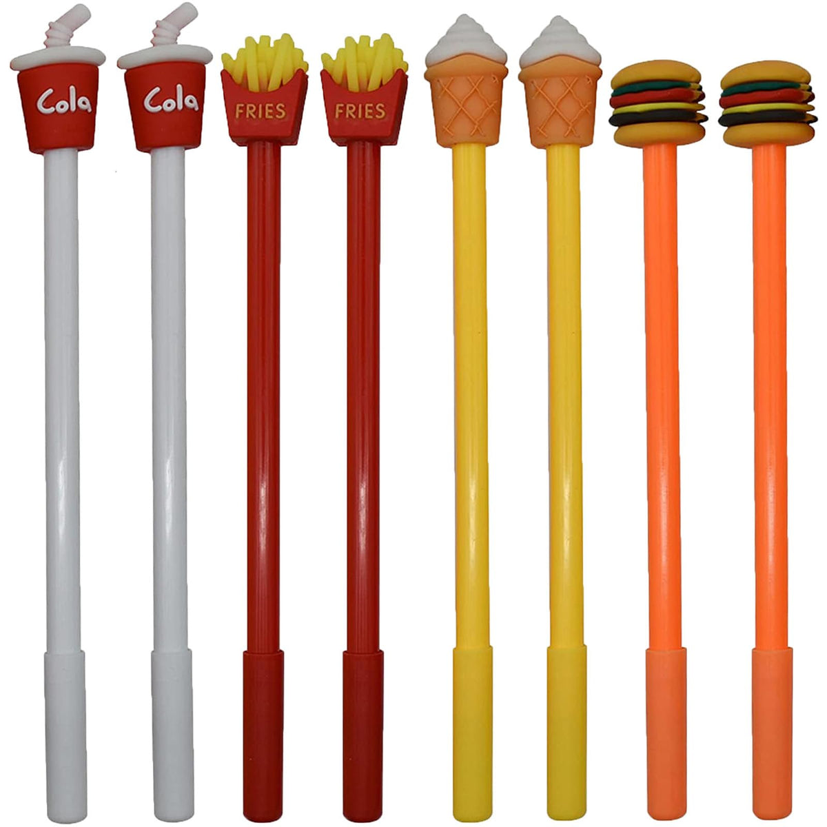 Maydahui 12Pcs Fun Food Gel Pen Cartoon Hamburger French Fries Ice Cream Cone Coke Black Ink For Office School Desk Decor Access