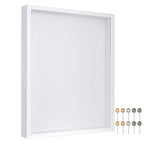 Califortree 12x16 Large Shadow Box Frame with Soft Linen Back - Metal Push Pins Included, Memory Shadow Box Display Case for Bou