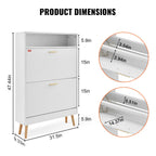 Vevor Shoe Storage Cabinet For Entryway, 31.5' D X 9.4' W X 47.3' H, White
