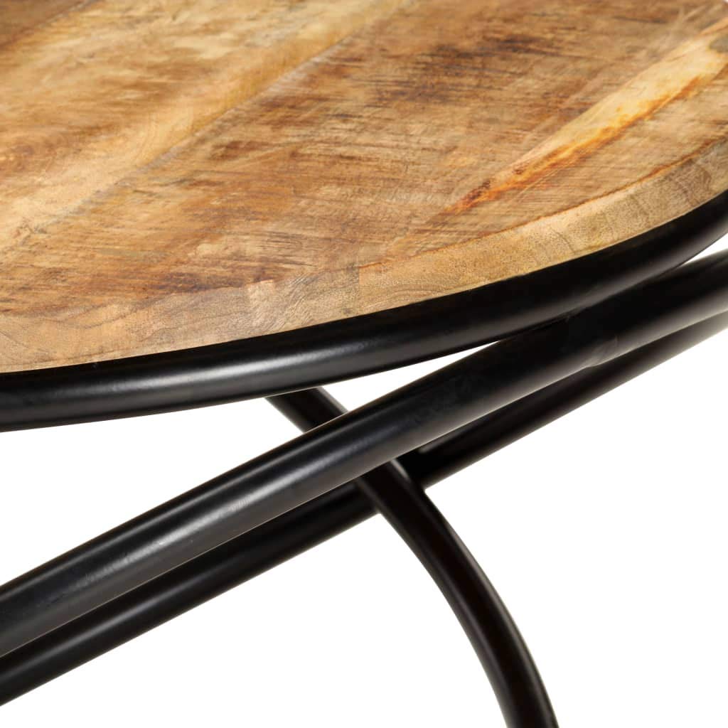 ELEMENT HARBOR Coffee Table Black 23.6"x23.6"x15.7" Solid Rough Mango Wood