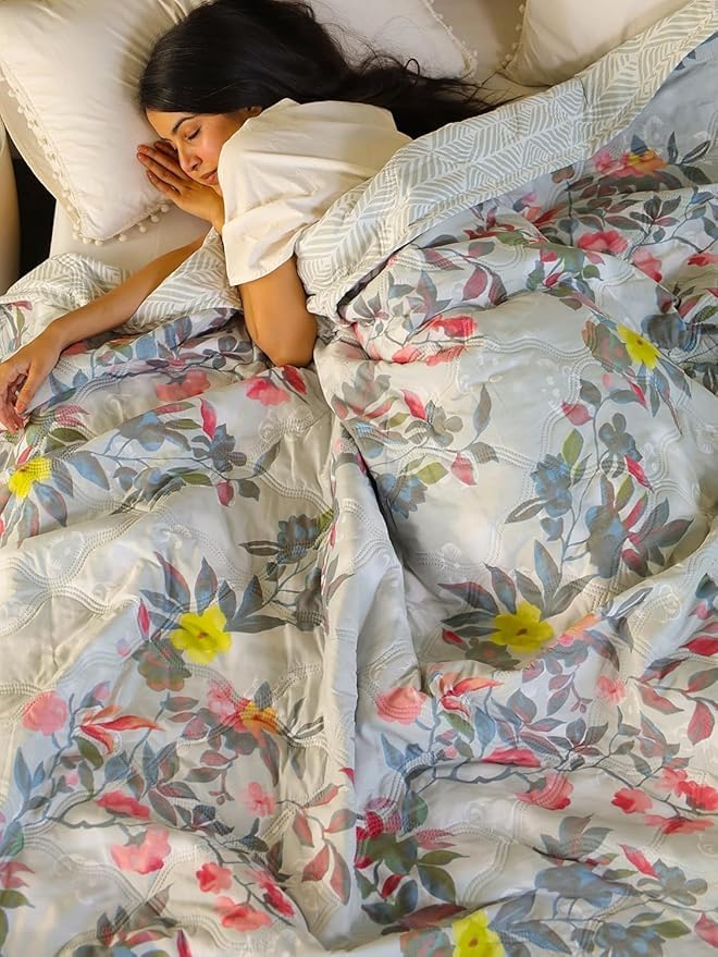 Shree Shyam A New 100% Reversible Ac Dohar Single Bed Size| AC Blanket |Dohar| Summer Dohar | Soft LightWeight Bed Blanket for 