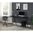 Acme Demas Wooden Top Computer Desk with Computer Holder in White and Black