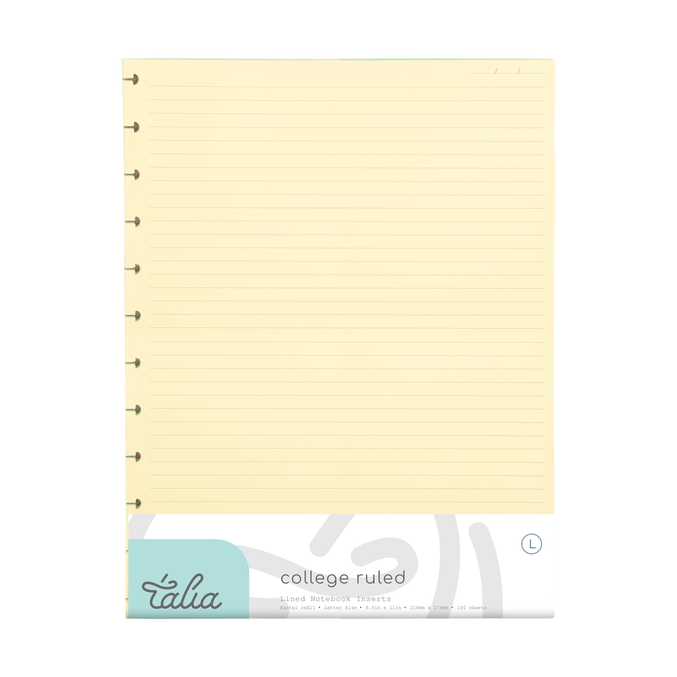 Talia Discbound Notebook Refills (College Ruled (Pastel), Letter (8.5In X 11In))