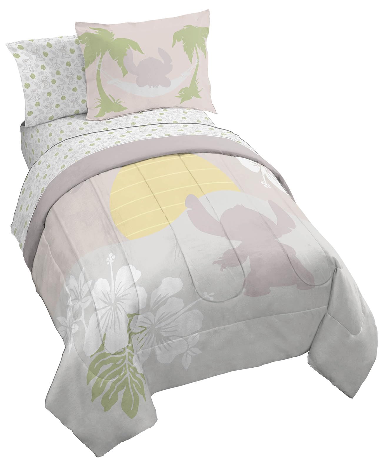 Jay Franco Disney Lilo And Stitch Full Size Comforter Set - 7 Piece Bedding Includes Sheet Set & Pillow Covers - Super Soft Cozy