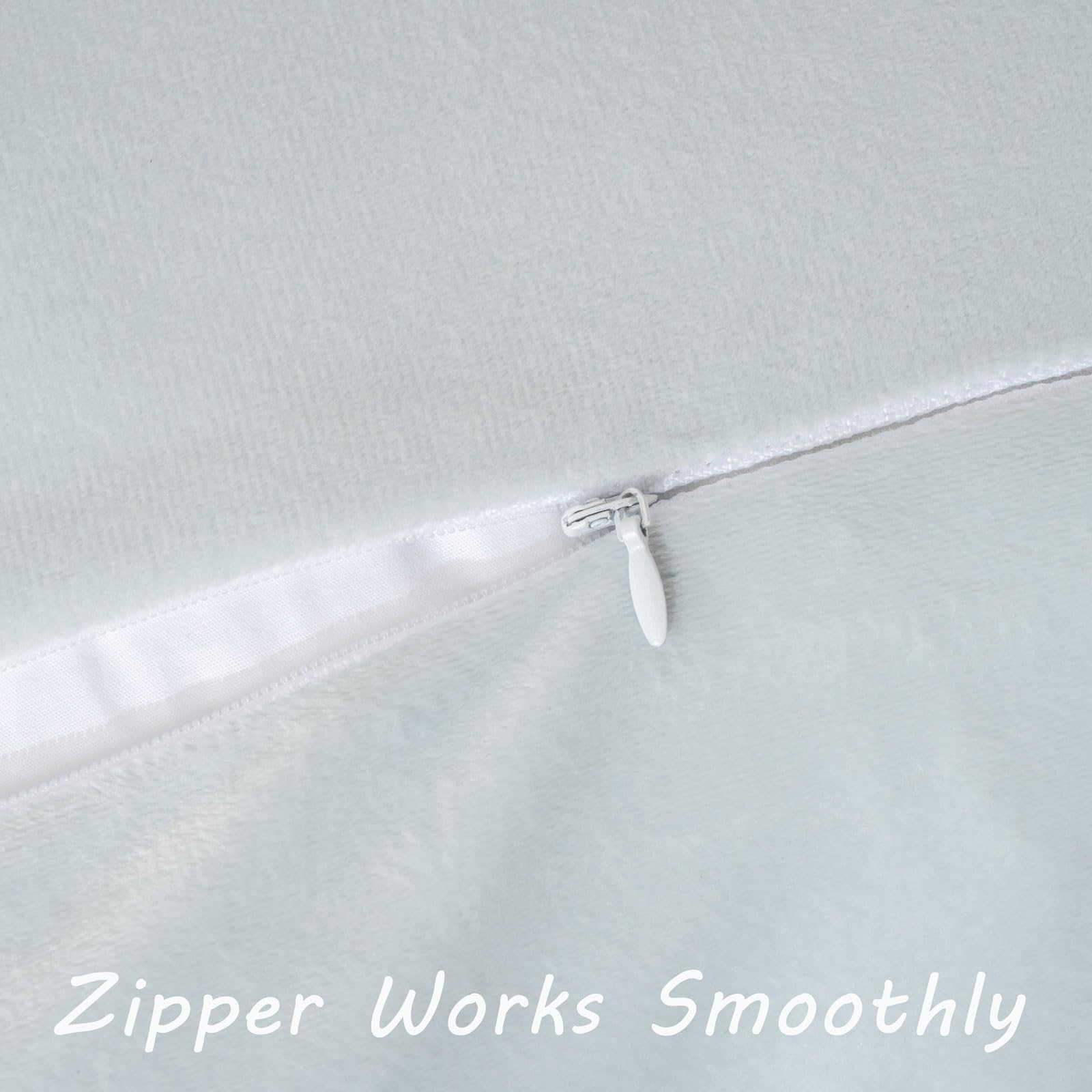 Futei Light Blue Boho Throw Pillow Covers With Tassels 20X20 Inch Set Of 2,Soft Velvet Decorative Cushion Case,Home Decor For Co