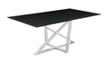 Coaster Furniture Neveen Rectangular X-Cross Black and Chrome Dining Table 110191