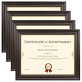 Memory Island Document Diploma Picture Frames 8.5x11,Brown Wood Grain,4 Pack