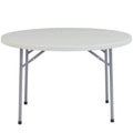 National Public Seating BT-R Series Steel Frame Round Blow Molded Plastic Top Folding Table, 700 lbs Capacity, 48" Diameter, Speckled Gray/Gray