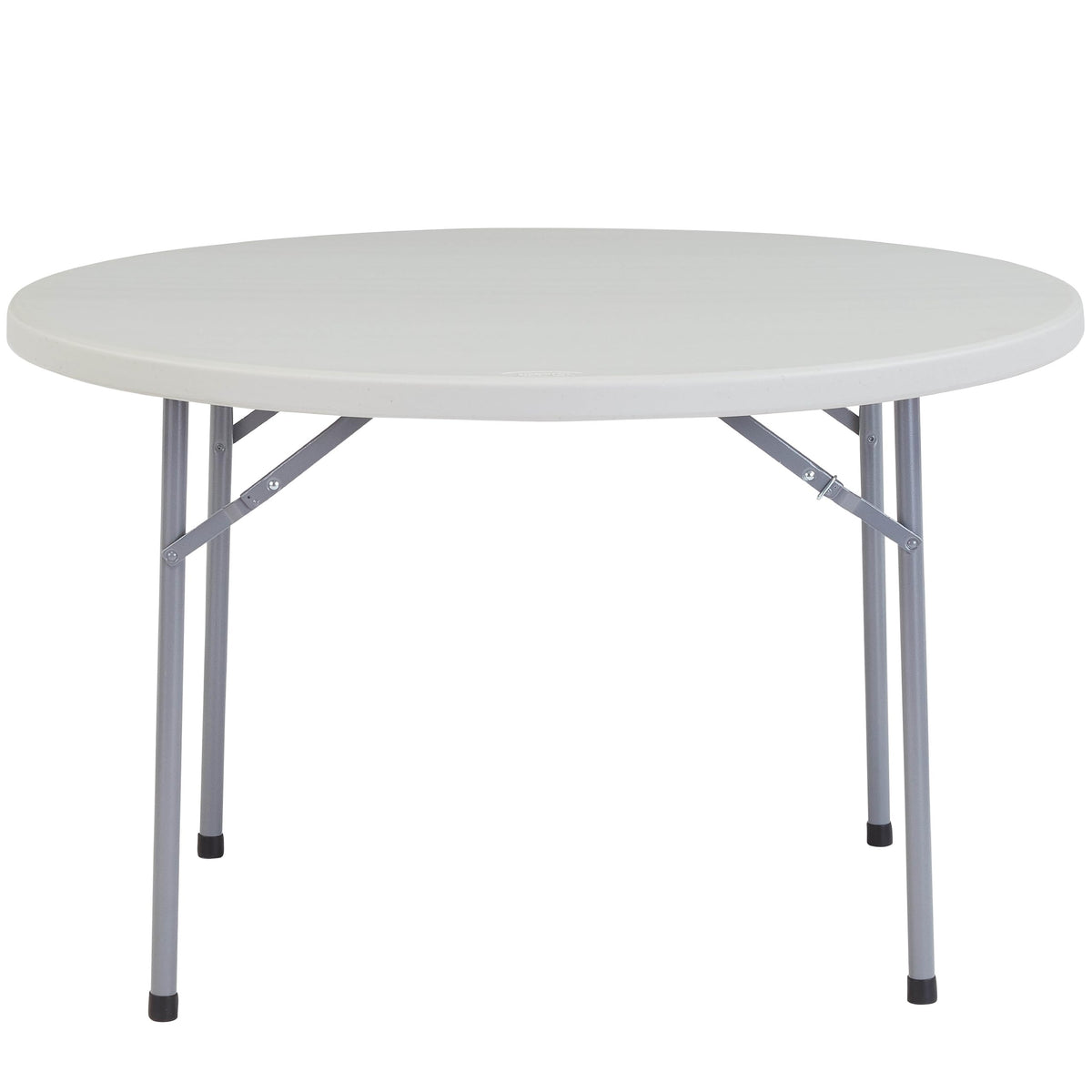 National Public Seating BT-R Series Steel Frame Round Blow Molded Plastic Top Folding Table, 700 lbs Capacity, 48&quot; Diameter, Speckled Gray/Gray