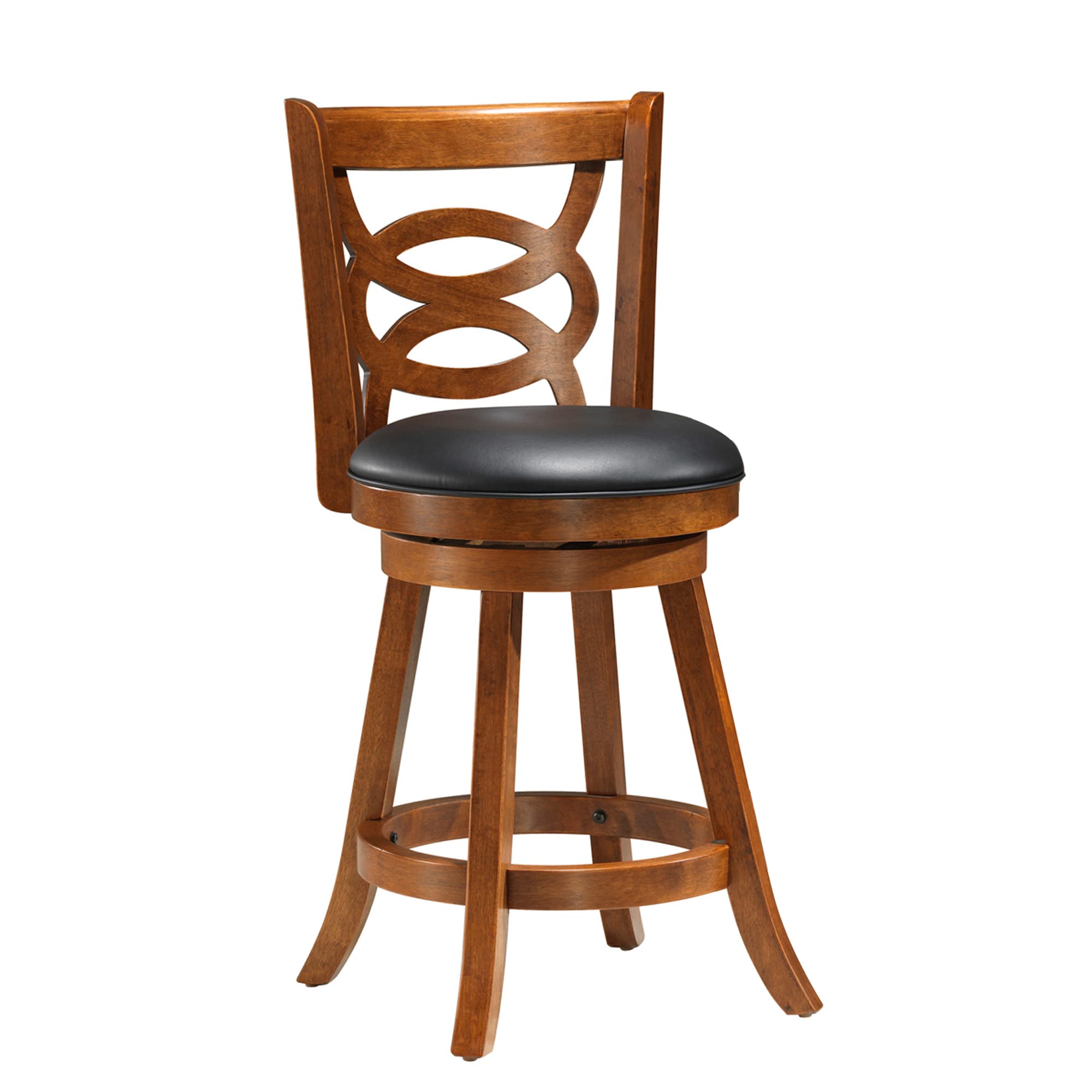 Monarch Specialties I Solid Wood High Swivel Counter Stool, Oak, 39',
