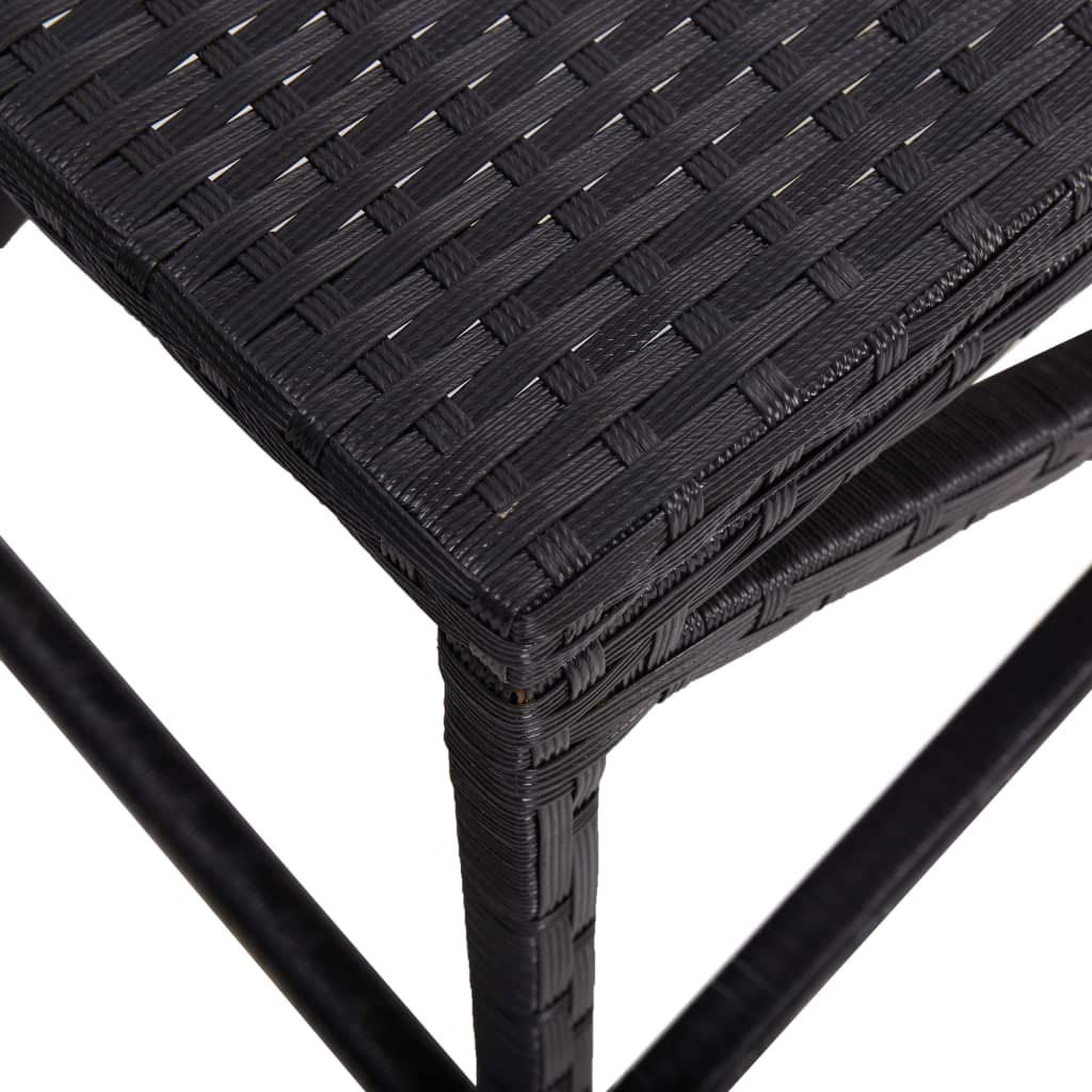 Patio Bench 47.2" Poly Rattan Black