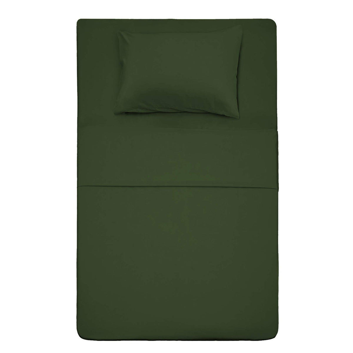Best Season 3 Piece Bed Sheet Set (Twin Size Olive Green) 1 Flat Sheet,1 Fitted Sheet And 1 Pillow Cases,100% Brushed Microfiber