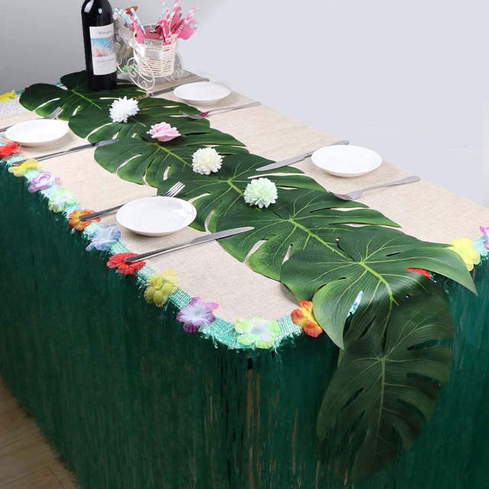36Pcs Artificial Tropical Palm Leaves Large Size Bonus 2 Sheets/40Pcs Dot Glues,Fake Faux Palm Leaves Hawaiian Party Jungle Beac