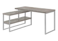 Monarch Specialties I 7586 Computer Desk, Home Office, Corner, Left, Right Set-up, Storage Shelves, 60 L, L Shape, Work, Laptop,