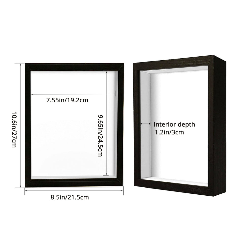 Sunmeg 8X10 Shadow Box Frame Display Case, Wood With Plexiglass, Display Case Box For Memorabilia, Medal, Crafts,Tickets And Pho