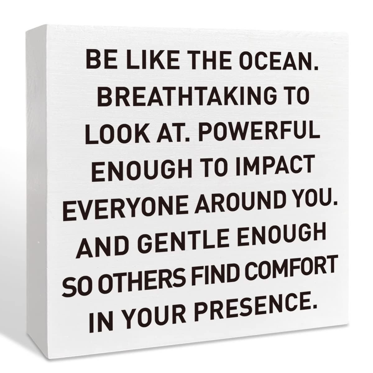 Farmhouse Beach Wooden Box Sign, Be Like The Ocean, Summer Beach Decor for Home Bedroom Bathroom, Inspirational Beach House Ocea
