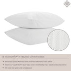 Bioweaves 100% Organic Cotton Breathable Pillow Protectors Gots Certified With Zipped Closure - King, 20    X 36   , 2-Pack