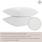 Bioweaves 100% Organic Cotton Breathable Pillow Protectors Gots Certified With Zipped Closure - Queen, 20    X 30   , 4-Pack