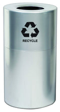 Witt Industries AL35-CLR-R Aluminum 35-Gallon Decorative Recycling Receptacle with Rigid Plastic Liner, Legend Recycle, Round, 1