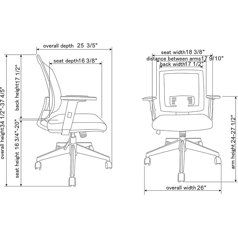 Lorell Soho Mid-Back Task Chair, Black