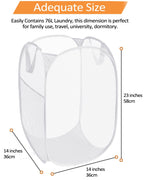 Durable Collapsible Laundry Baskets, Reinforced Mesh Pop Up Laundry Hamper, Foldable Clothes Hampers With Carry Handles For Laun