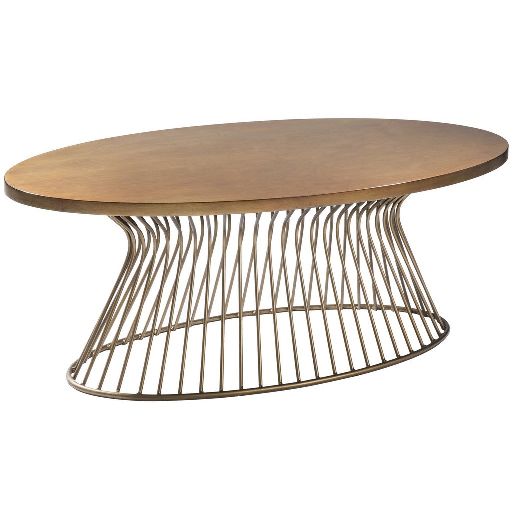 Madison Park Mercer Accent Metal Wired Frame Hour Glass Shaped Retro Design Mid-Century Modern Style Coffee Table, 48 Inch Wide,