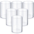 Epakh 6 Pieces Clear Acrylic Pencil Pen Holder Cup Round Clear Makeup Brush Holder Acrylic Make Up Brush Storage Organizer Clear
