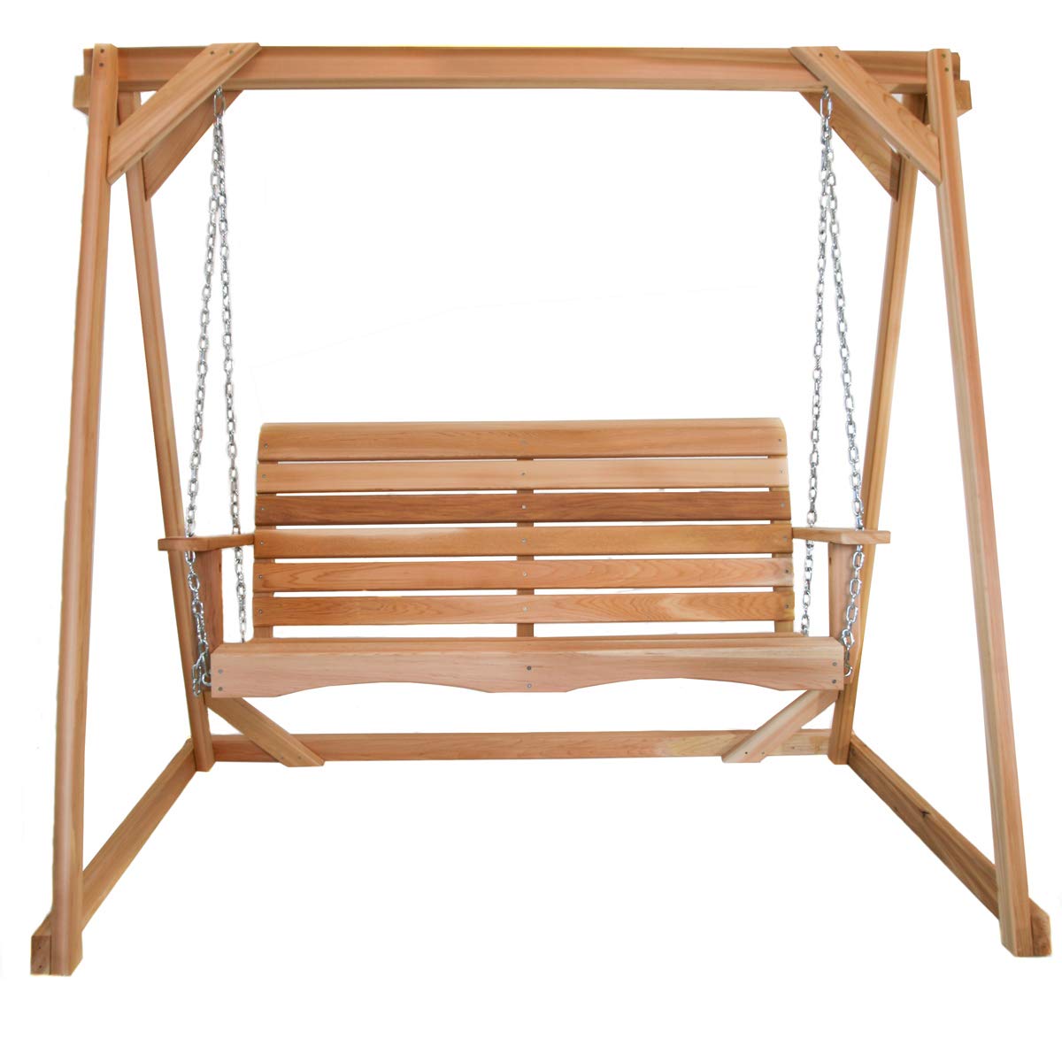 All Things Cedar AF72-S Swing Frame | 6ft Premium Outdoor Swing Stand | Durable Porch Swing Frame with Swing Mounting Hardware | Handcrafted Cedar Wood Compatible with 60&quot; Wide Swings 70x48x68