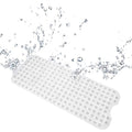 Wrixty Non Anti Slip Vinyl Silicon PVC Soft Rubber Bath Mat with Pebble Drain Holes Design and Suction Cup (Transparent, 100 x 4