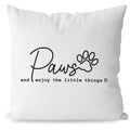 Keuspi Positive Dog Saying Enjoy The Little Things Decor Decorative Pillowcase Throw Pillow Cover 18X18 Inch,Motivational Quote