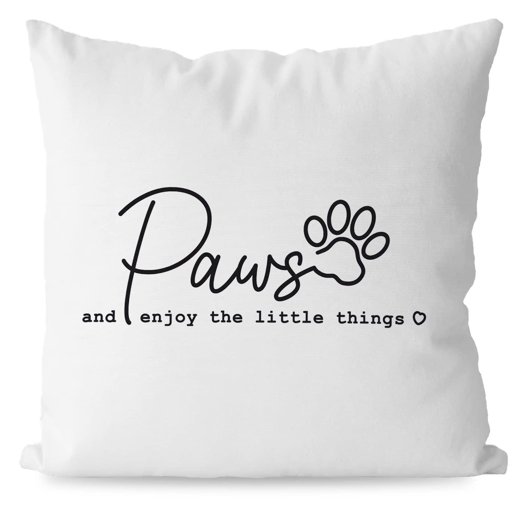 Keuspi Positive Dog Saying Enjoy The Little Things Decor Decorative Pillowcase Throw Pillow Cover 18X18 Inch,Motivational Quote