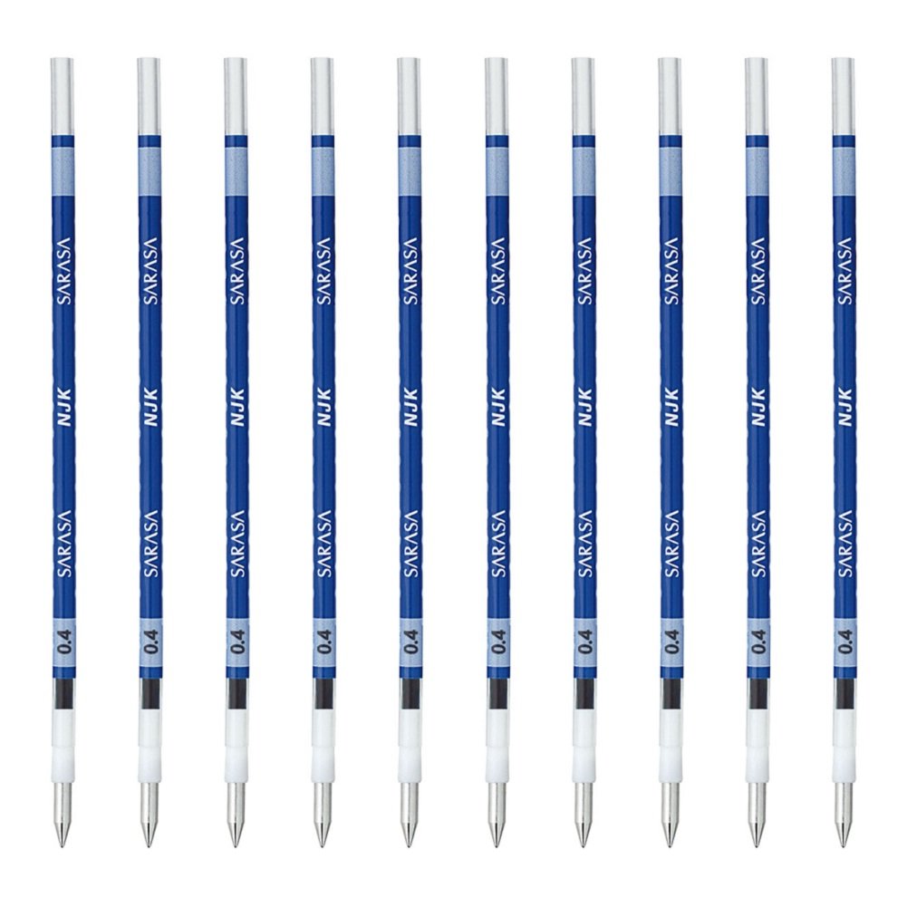 Zebra Brnjk4Bl Ballpoint Pen Refill, Sarasa, Njk-0.4 Lead, Blue, 10 Pens