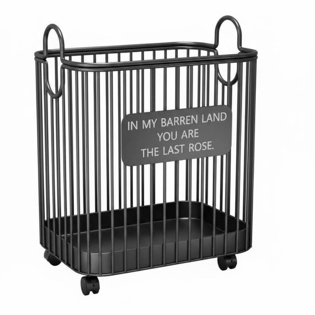 TRENDIVIBE Wheeled Laundry Basket Easy to Move Rolling Laundry Hamper Large Capacity Wheeled Clothes Basket for Bedroom Black M