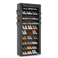 VTRIN Vertical Narrow Shoe Rack Organizer Tall Shoe Rack for Closet Entryway 10 Tier Non-Woven Cover Shoe Shelf Holds 36-41 Pair